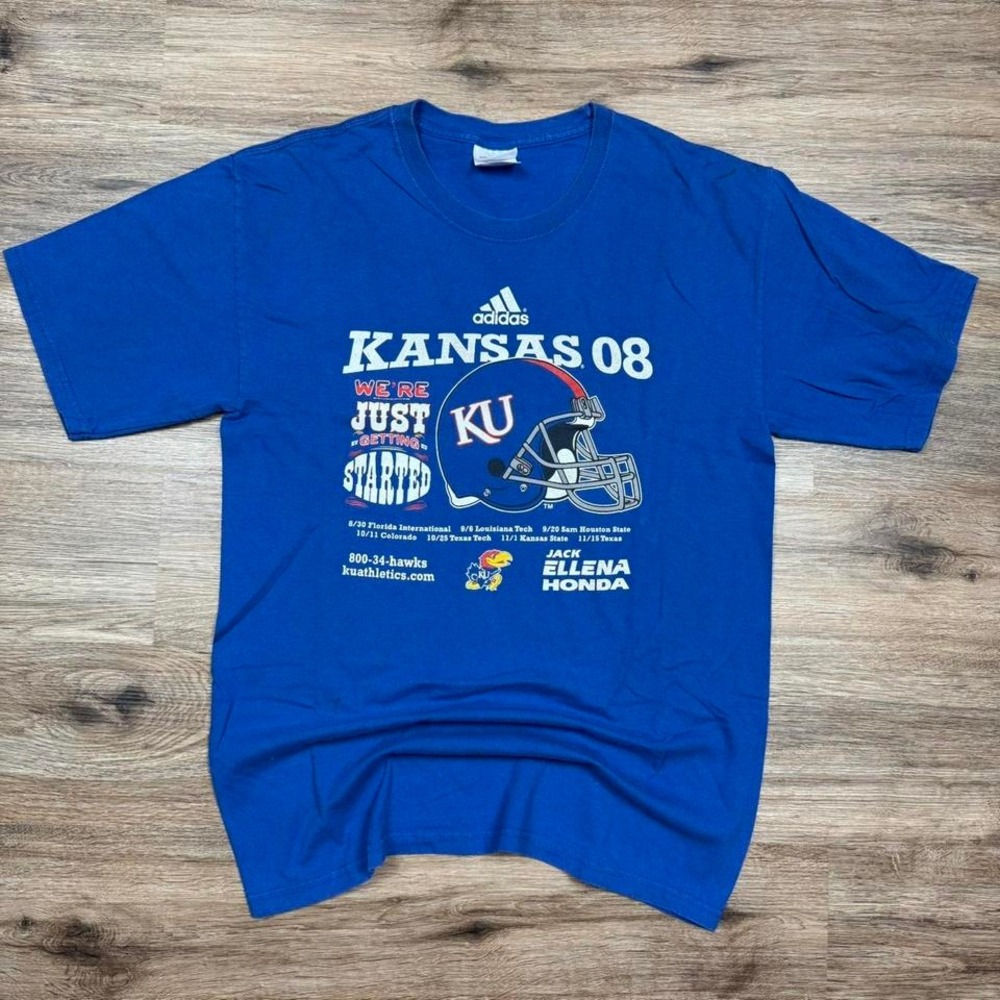 vintage 2008 kansas university KU jayhawks football graphic tee